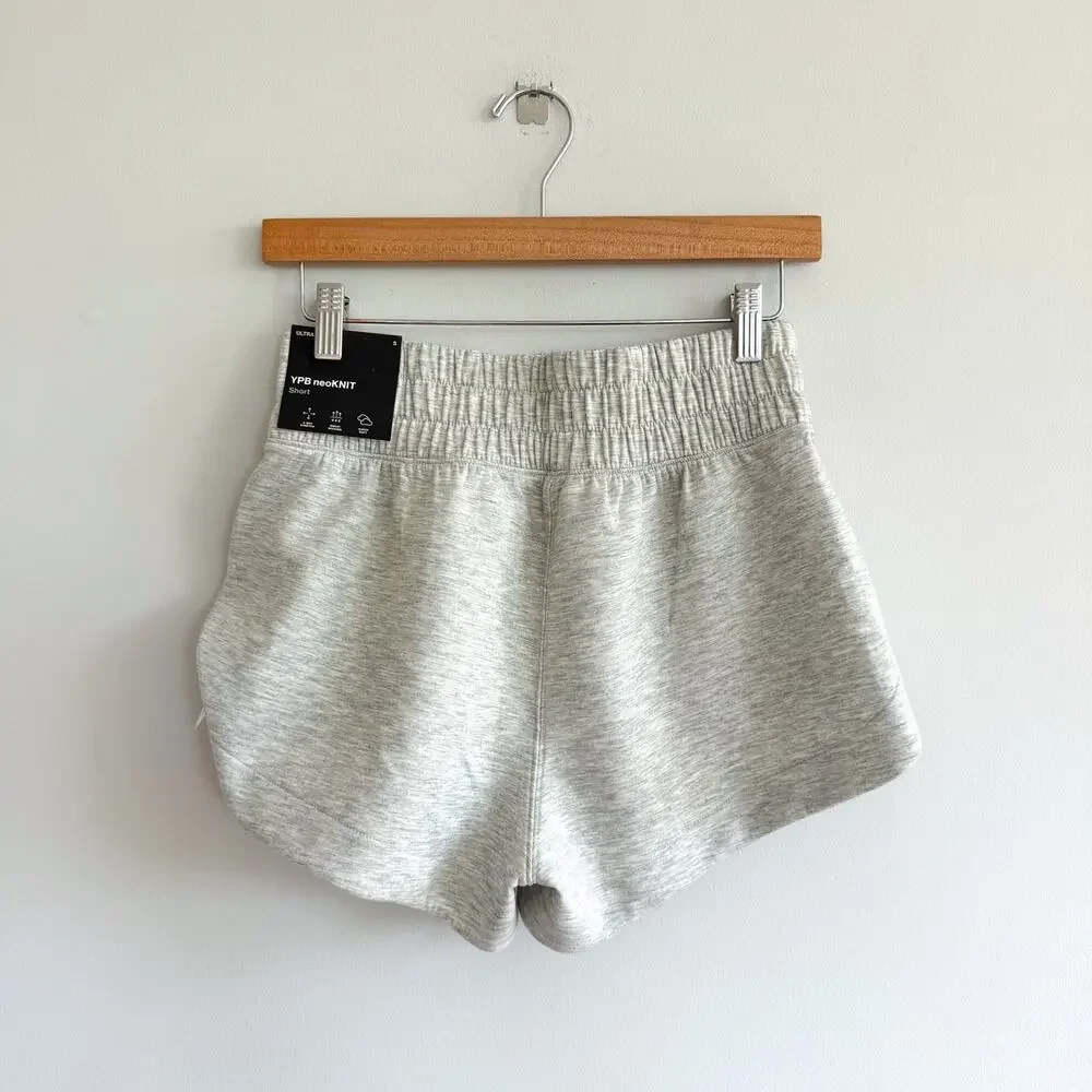 Abercrombie YPB Neo Knit Ultra Activewear Sweat Shorts Gray S NWT
